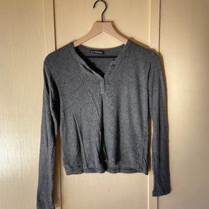 Brandy Melville Gray Henley Top